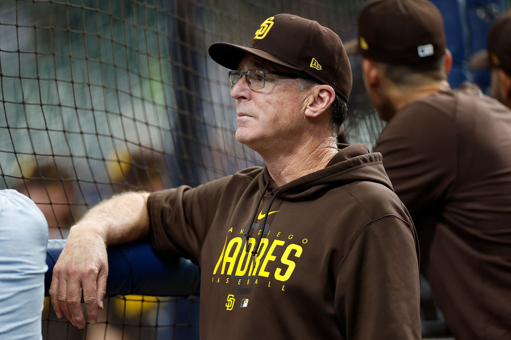 San Diego Padres manager Bob Melvin walks off the field during the News  Photo - Getty Images