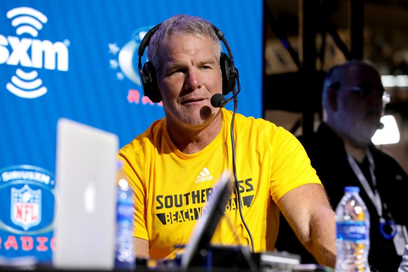 Former NFL player Brett Favre speaks onstage during day 3 of SiriusXM at Super Bowl LIV on January 31, 2020 in Miami, Florida. 