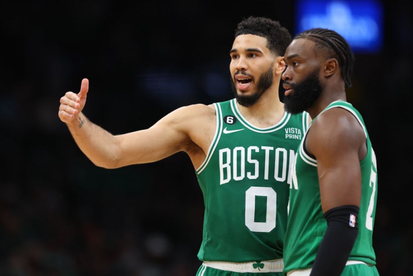 Jayson Tatum and Jaylen Brown - Miami Heat v Boston Celtics - Game Five