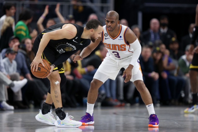 Stephen Curry and Chris Paul - Phoenix Suns v Golden State Warriors