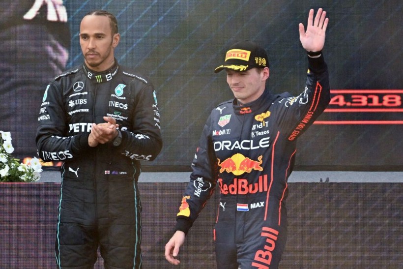 Max Verstappen and Lewis Hamilton - AUTO-PRIX-F1-AUT-PODIUM