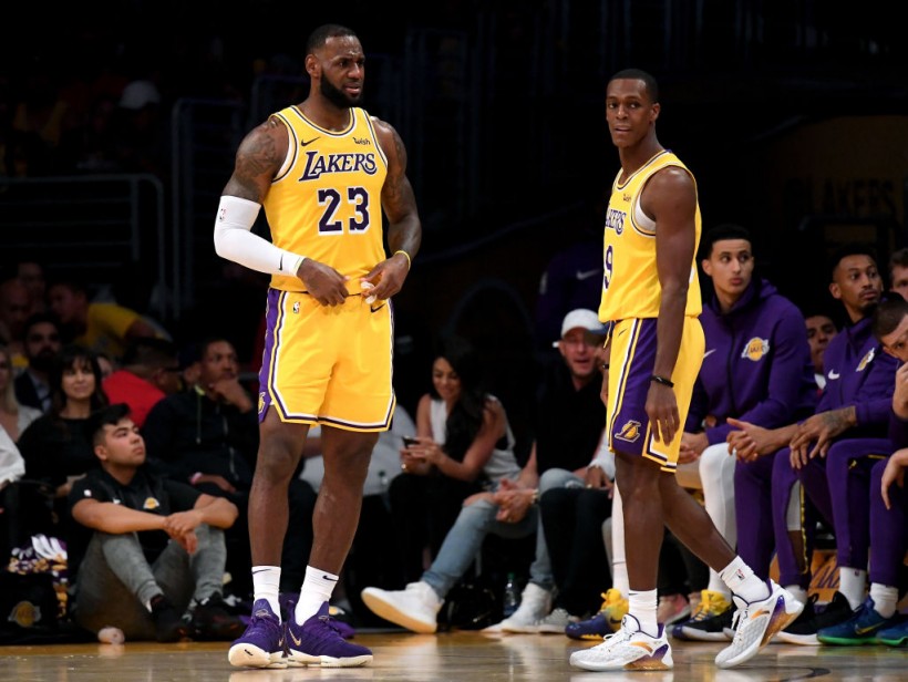 LeBron James and Rajon Rondo - Houston Rockets v Los Angeles Lakers
