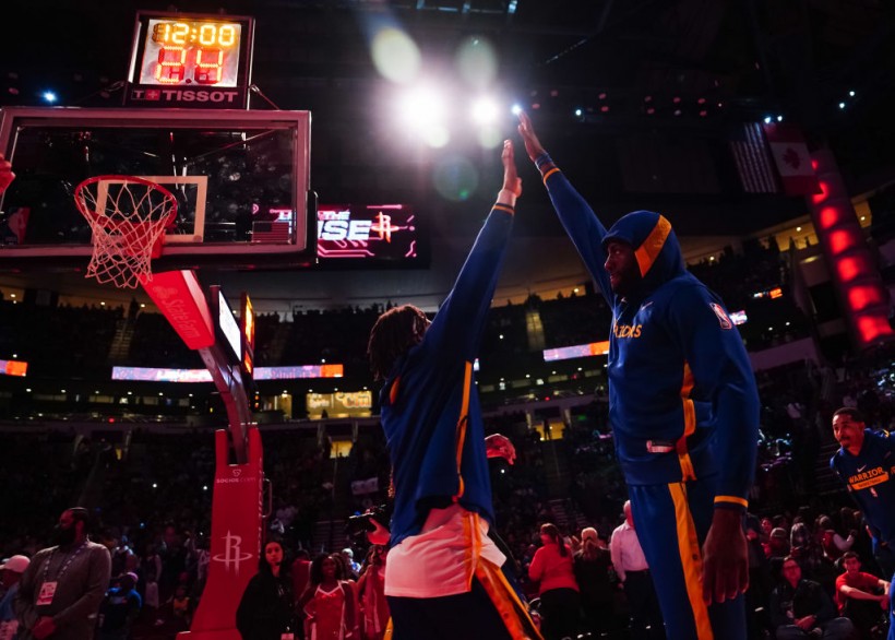 Draymond Green and Jonathan Kuminga - Golden State Warriors v Houston Rockets