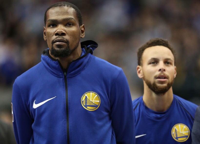 Stephen Curry and Kevin Durant- Golden State Warriors v Dallas Mavericks