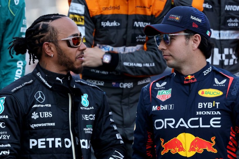 Lewis Hamilton and Sergio Perez - AUTO-PRIX-F1-BAHRAIN