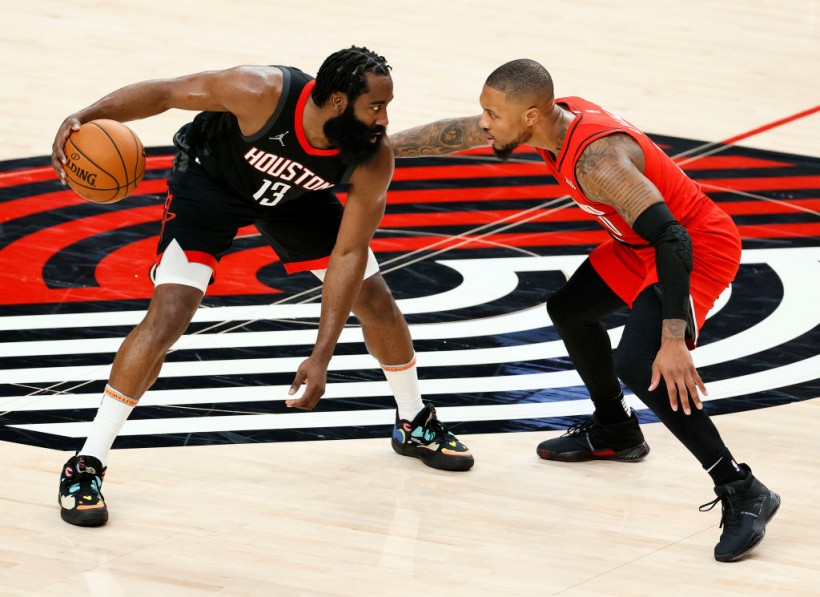 James Harden and Damian Lillard - Houston Rockets v Portland Trail Blazers