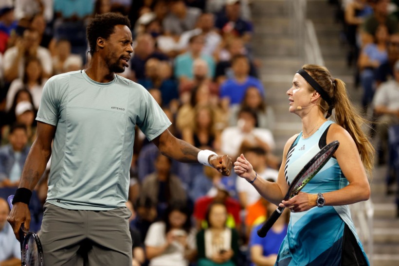 Gaël Monfils and Elina Svitolina - 2023 US Open - Stars of the Open Exhibition Match to Benefit Ukraine Relief