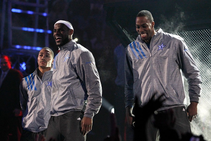 Derrick Rose, LeBron James and Dwight Howard - 2012 NBA All-Star Game