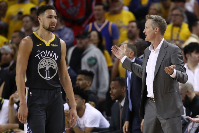 Klay Thompson and Steve Kerr - 2019 NBA Finals - Game Four
