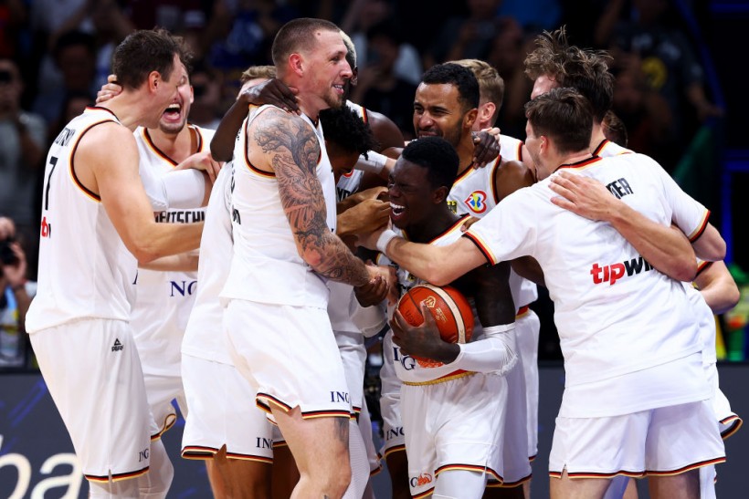 Team German celebrates after winning the 2023 FIBA World Cup