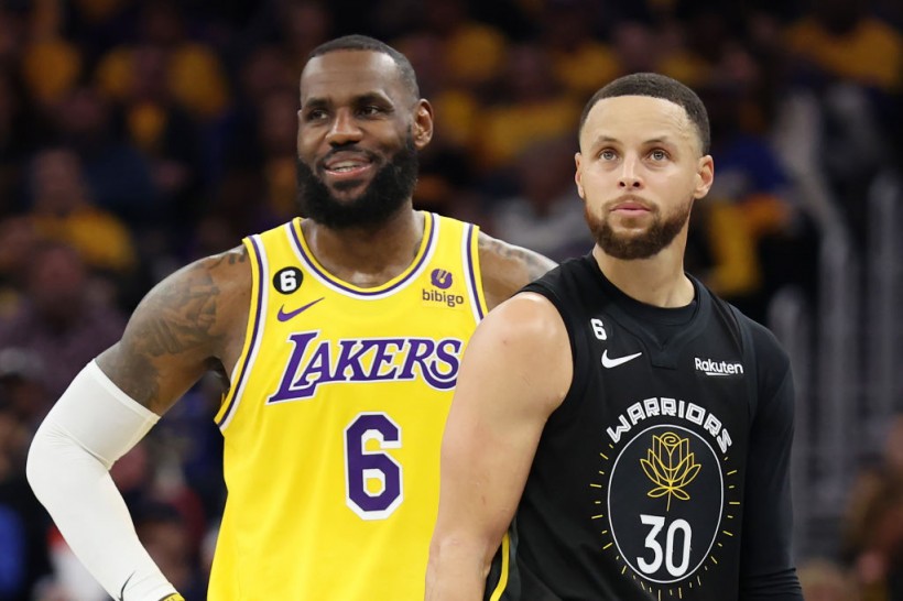 LeBron James and Stephen Curry - Los Angeles Lakers v Golden State Warriors - Game One