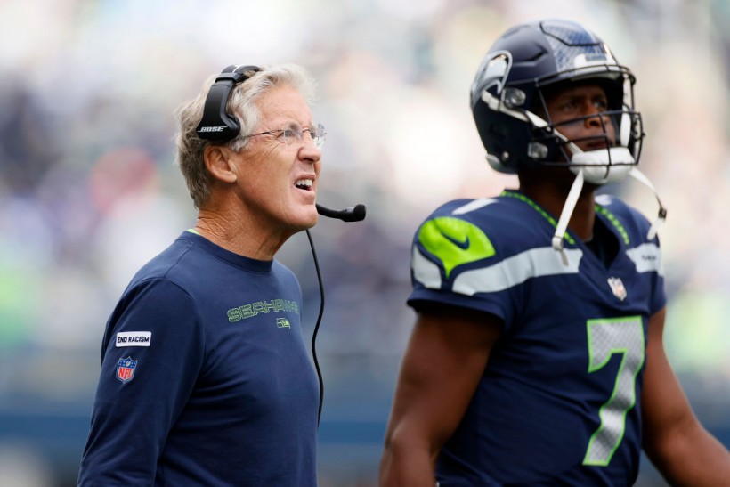 Pete Carroll and Geno Smith - Tennessee Titans v Seattle Seahawks