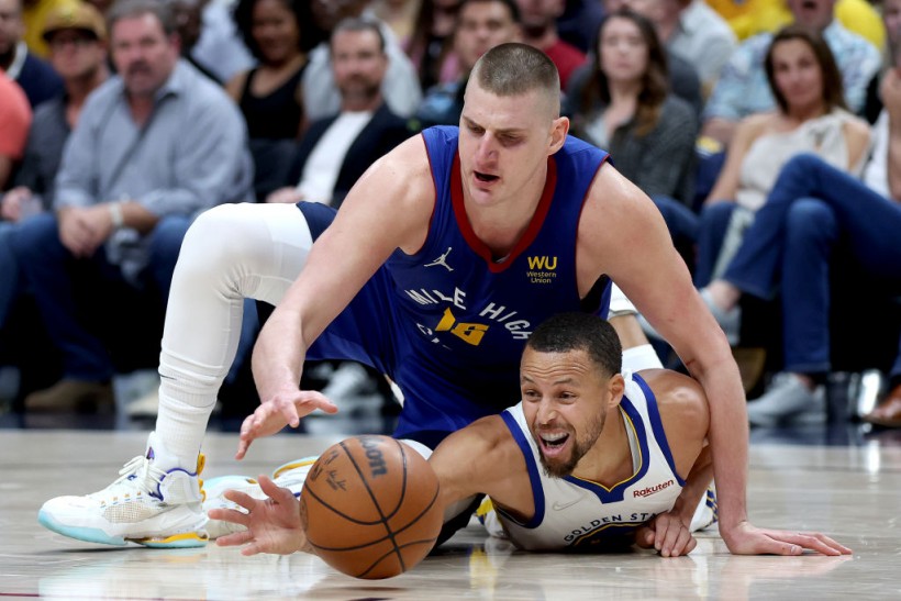 Stephen Curry and Nikola Jokic - Golden State Warriors v Denver Nuggets - Game Three