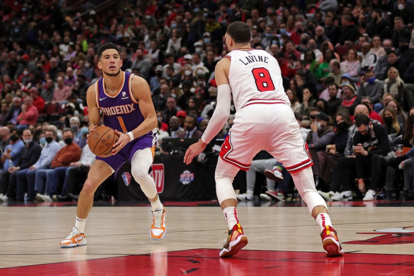 Devin Booker and Zach LaVine - Phoenix Suns v Chicago Bulls