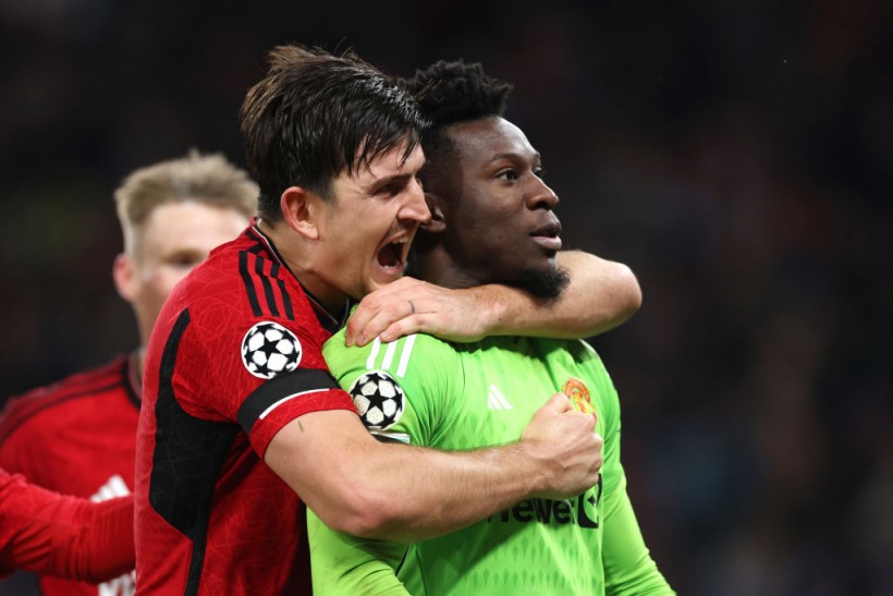 Andre Onana and Harry Maguire - Manchester United v F.C. Copenhagen: Group A - UEFA Champions League 2023/24