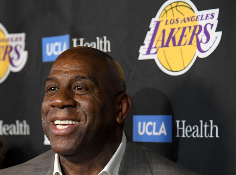 Magic Johnson - Portland Trail Blazers v Los Angeles Lakers