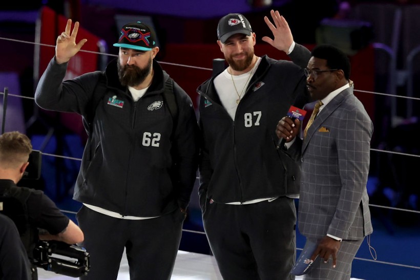 Jason Kelce and Travis Kelce - Super Bowl LVII Opening Night presented by Fast Twitch