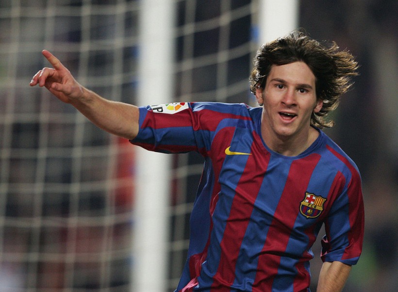Barcelona's Argentinian Leo Messi celebrates