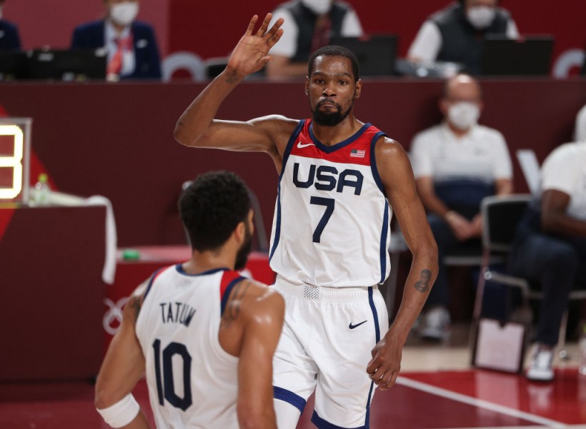 Kevin Durant and Jayson Tatum - United States v France Men's Basketball - Olympics: Day 15