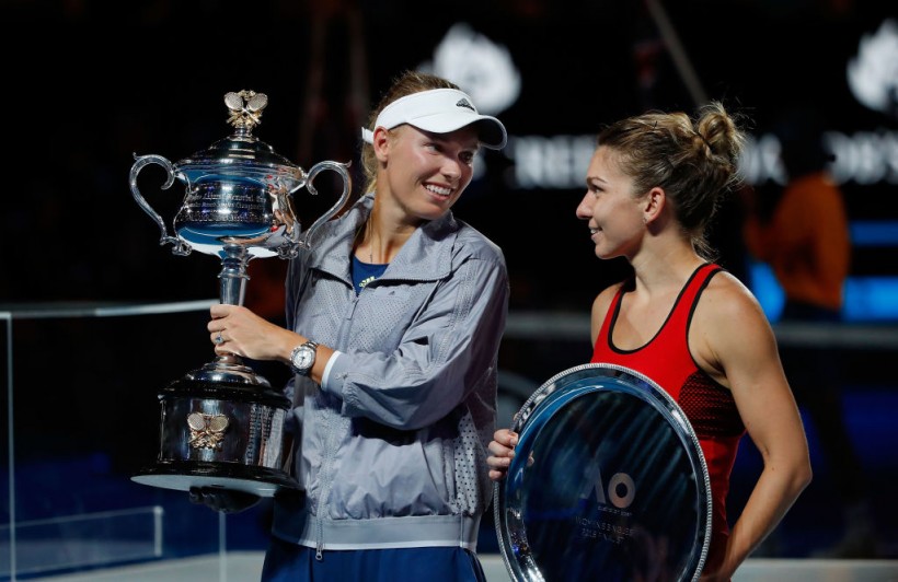 Caroline Wozniacki and Simona Halep - 2018 Australian Open - Day 13