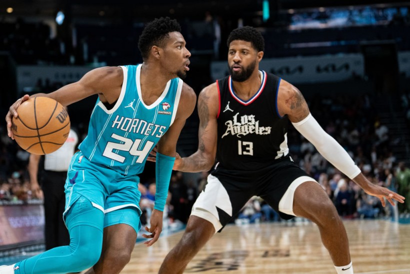 Brandon Miller and Paul George - Los Angeles Clippers v Charlotte Hornets