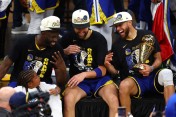 Draymond Green, Klay Thompson and Stephen Curry - 2022 NBA Finals - Game Six