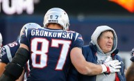 Rob Gronkowski and Bill Belichick - Miami Dolphins v New England Patriots