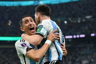 Angel Di Maria and Lionel Messi - Argentina v Mexico: Group C - FIFA World Cup Qatar 2022