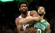 Joel Embiid and Jayson Tatum - Philadelphia 76ers v Boston Celtics - Game Seven