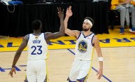 Draymond Green and Klay Thompson - 2022 NBA Finals - Game Two